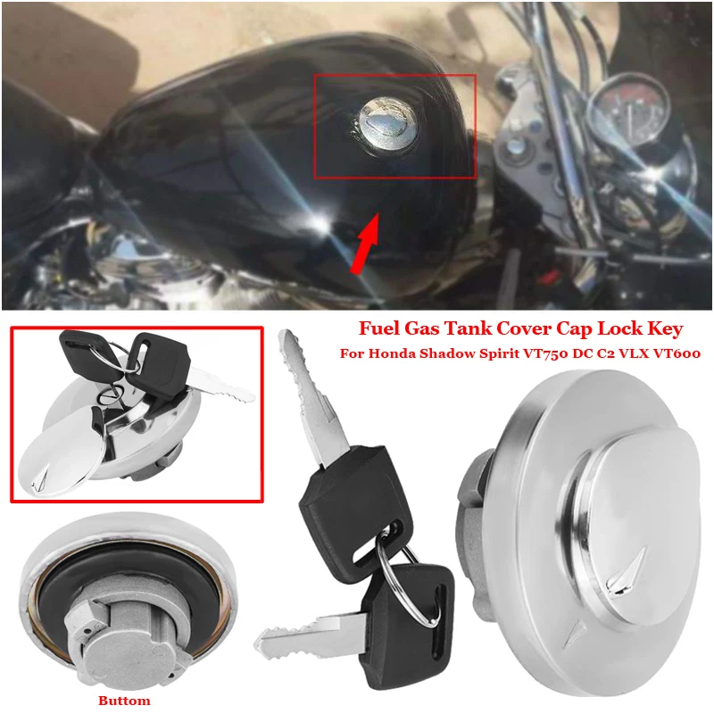 Motorcycle Fuel Gas Tank Cover Motorbike Oil Tank Cap Lock Key Kit For Honda S - £16.51 GBP