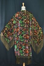 Sage Olive Green Amazing Art Deco Noveaux Mucha Astrologer Beaded Kimono Gypsy D - £180.98 GBP
