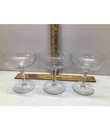 Vintage Crystal Wine/ Champagne Glasses Etched w/Flowers Leaves set of 3 - $26.73
