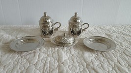 Turkish Glass or Tea Cup Holder Saucer with Lids Tray Delight Sugar Dish... - $29.99
