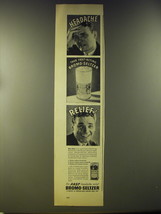 1946 Bromo-Seltzer Medicine Advertisement - Headache take fast-acting - $18.49