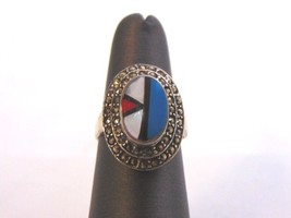 Womens Vintage Estate Sterling Silver Southwestern Zuni Ring 5.2g E1575 - £19.82 GBP