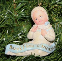 Kurt Adler "Baby's First Christmas" Baby Boy Vintage 1990's Christmas Ornament - £9.58 GBP