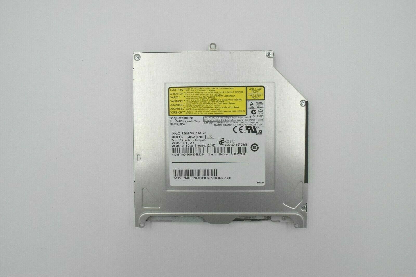 Apple MacBook Pro 13-Inch A1278 (Late 2011) DVDRW 5970H Optical Drive - $19.80