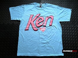 Baby Blue Pink Ken Barbie Short Sleeve Size Large T-Shirt - £13.47 GBP