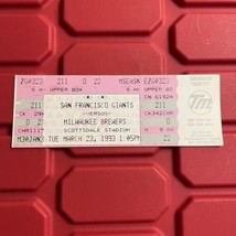 San Francisco Giants Vs Milwaukee Brewers MLB Spring Training Ticket Stub 1993 - $13.49