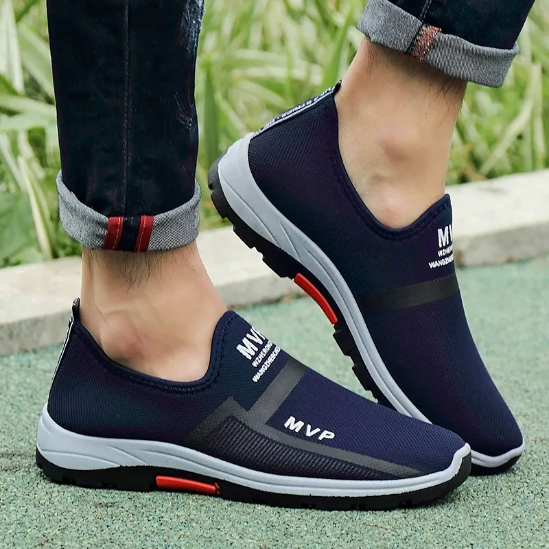 Summer  Men Shoes Lightweight Sneakers Men Fashion Casual Wal Shoes  Slip on Men - £59.31 GBP
