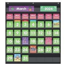 Classroom Monthly Calendar Pocket Chart with 71 Cards for Kids Learning ... - £18.19 GBP