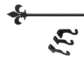 Village Wrought Iron Fleur De Lis Curtain Rod (extends 60 inches) - $74.95