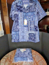 Robert Graham The Gotham Blue S/S Medium Shirt & 36" Waist Shorts Combo NWTS image 2