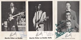Martin Fisher Buddy Holly &amp; The Crickets Hand Signed 3x Photo s - £13.36 GBP