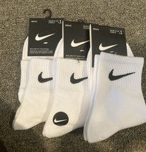 Men’s Size 9 White 3 Pair Socks . New. - $10.88