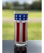 1 Vintage Libbey American Flag Drinking Glass USA Stars And Stripes Patr... - $31.17 CAD