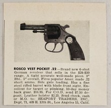 1957 Magazine Photo Rosco Vest Pocket .22 German Revolver 6-Shot Los Angeles,CA - £6.74 GBP