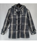 Steve Madden Size S Women&#39;s Multicolor Plaid Wool Blend Jacket Coat Hood... - £11.36 GBP