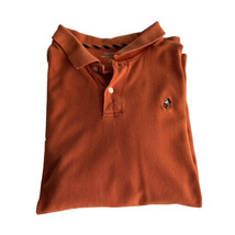 Mickey Mouse Polo Shirt Size Large Golf Disney Parks  Logo Orange Knit 2 Button - £15.84 GBP