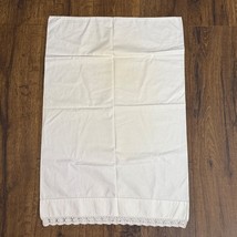 Vintage Single Handmade Crochet Lace-Edged Pillowcase White - $147.62 MXN