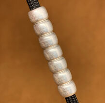 Matte Silver EDC Knife Bead, Copper Lanyard Charm - $8.99