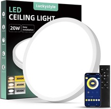 20W 12 inch Dimmable LED Ceiling Light Fixture 3 Colors Flush Mount Remote &amp; App - £19.77 GBP