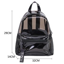 Clear PVC Women Backpack Transparent Fashion Solid Backpack Travel School Backpa - £23.49 GBP