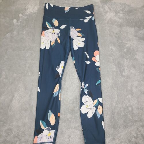 Athleta Floral Elation 7/8 Small Tight Constellation Blue Multi Navy Women