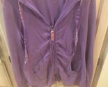 GREEN TEA WOMENS PURPLE DISTRESSED SWEAT SHIRT with HOOD - SIZE MED - FR... - $25.39