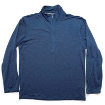 SmartWool Mens Large 1/4 Zip Pullover 100% Merino Wool Blue Long Sleeve ... - £25.95 GBP