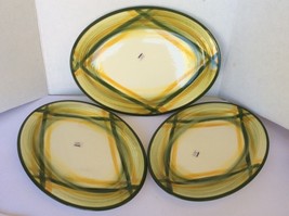 VTG Vernon Kilns USA Vernonware Gingham Handpainted set of 3 serving platters - £53.81 GBP