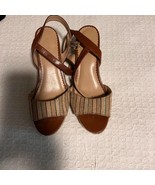 Lauren Ralph Lauren Heritage Casual Jute &amp; Leather 3&quot; Wedge Heel Sandals... - $18.70