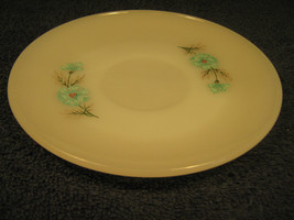[Y1] Fire King SAUCER Milk White with blue flowers - £4.47 GBP