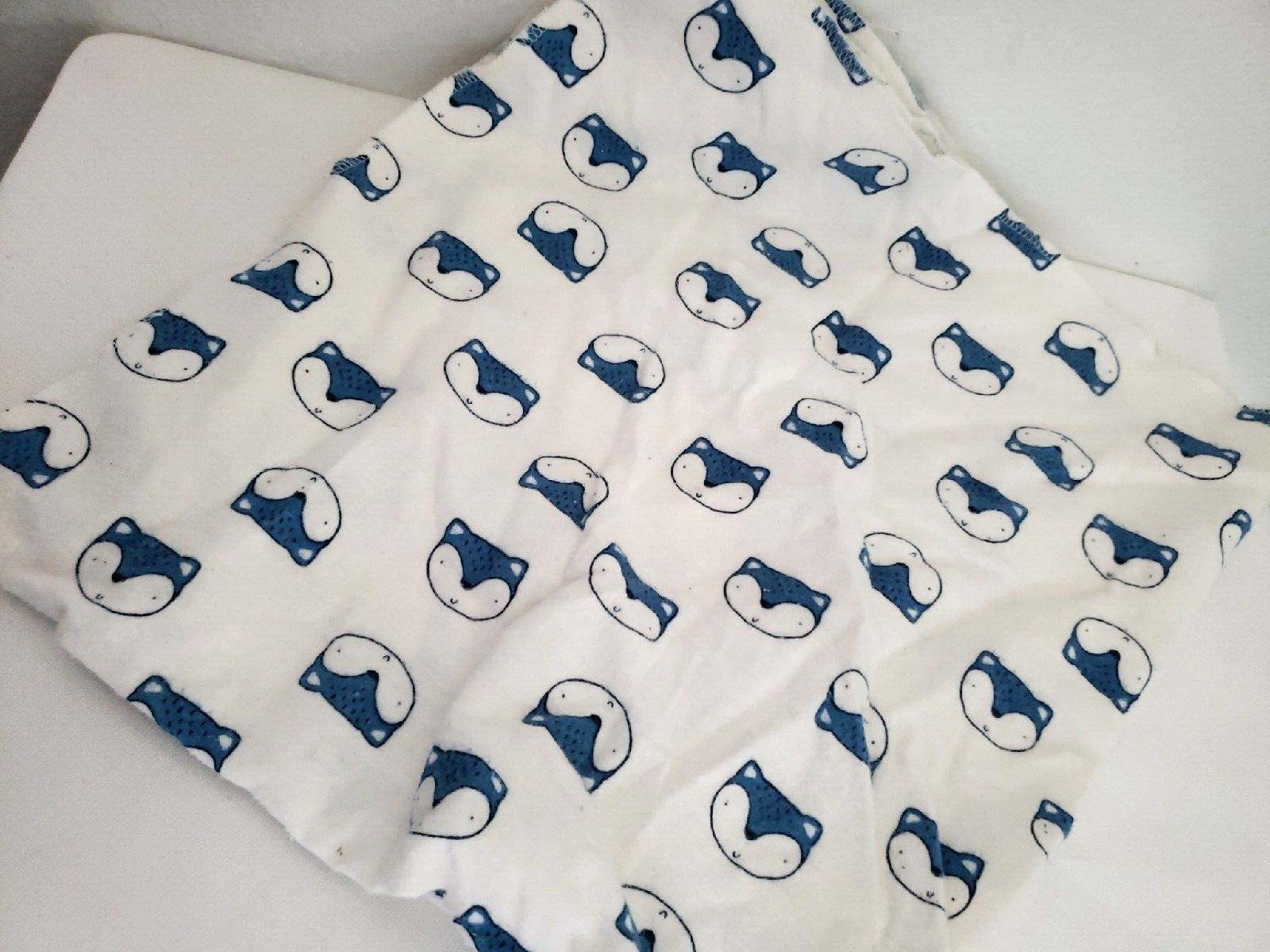 Gerber Blue Fox Baby Receiving Blanket Flannel White Blue - $24.73