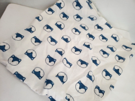Gerber Blue Fox Baby Receiving Blanket Flannel White Blue - £19.76 GBP