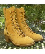Vintage Rough Out Suede Leather Boots--Western Lace Up Chunky Heels Woma... - €73,77 EUR