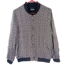 Cynthia Rowley Full Zip Bomber Jacket Womens L Pockets Lined Long Sleeves Rayon - £14.42 GBP