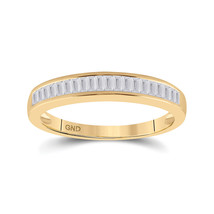 10k Yellow Gold Baguette Diamond Band Bridal Wedding Anniversary Ring 1/4 Ctw - £313.83 GBP