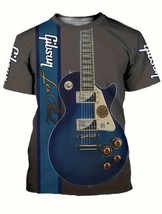 Mens T-Shirt Graphic Print Gibson Guitar Inspired Design Tee - Sizes XXL - £15.41 GBP