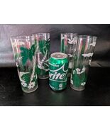 Lot of 4 MCM White Palm Trees Bird Hawaiian Tom Collins Glass 7 in Tall - $891.28 MXN