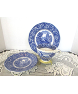 STAFFORDSHIRE IRONSTONE TEACUP SAUCER PLATECANTERBURY RIVER SCENE ENGLAN... - $24.70