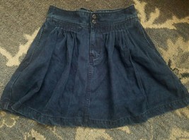 Levi Strauss Vintage Renewal High Waist Soft Denim Pleated Mini Skirt sz 26 - £26.11 GBP