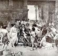 The Burning Of Persepolis Persian Capital 1913 Plate Print 2 Page Histor... - $39.99