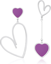 Gift for Women Girl, Heart Earrings, Rose Gold Hypoallergenic Stainless Steel Da - £21.54 GBP