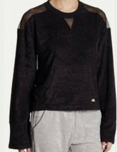 Women&#39;s C&amp;C California L/S Black Mesh Back Terry Cloth Sweatshirt Sz XL NWT - £22.94 GBP