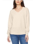 Buffalo Womens Sweater Tan V-Neck Pullover Fleece Heavyweight Long Sleeves - $735.95 MXN