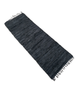 Leather Hearth Rug for Fireplace Fireproof Mat GRAY BLUE Runner - £304.69 GBP