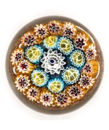 Vintage Millefiori Paperweight Close Pack Multi Colored Small Flowers St... - $206.90 CAD