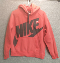 Nike Sweatshirt Mens Red Hooded Medium Pullover Jacket Running Gym Workout - £11.09 GBP