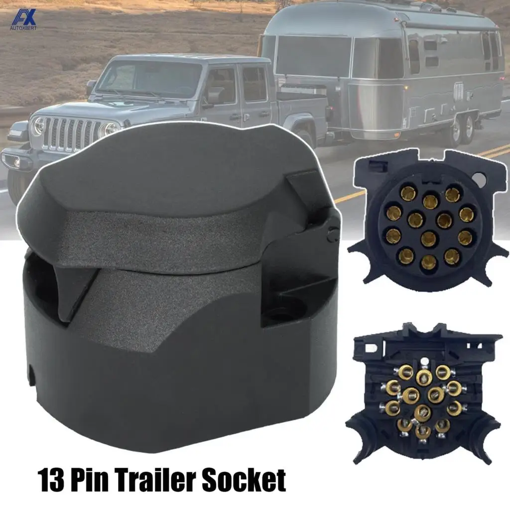13 Pin Trailer Socket Euro 12V Plastic Durable 13-Pole Electrical Connector - £13.24 GBP