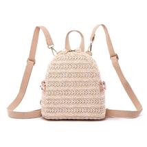 Fashion  Straw Backpack Women Teenager Girls Travel Shoulder Schoolbags Cool Chi - £15.21 GBP
