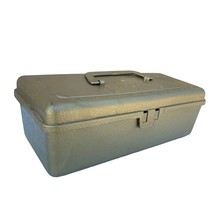 Vintage TROPHY Made in USA Taskmaster Tackle Box Gold Fishing - £12.37 GBP