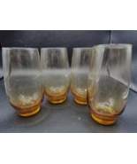 LIBBEY Honey Gold Amber TEMPO 6.25&quot; Tumbler Glass - Set Of 4 + One FREE ... - $28.50